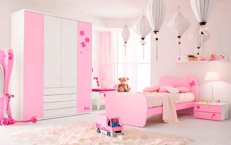 Dormitorio para niñas en rosa y blanco :: Imágenes y fotos