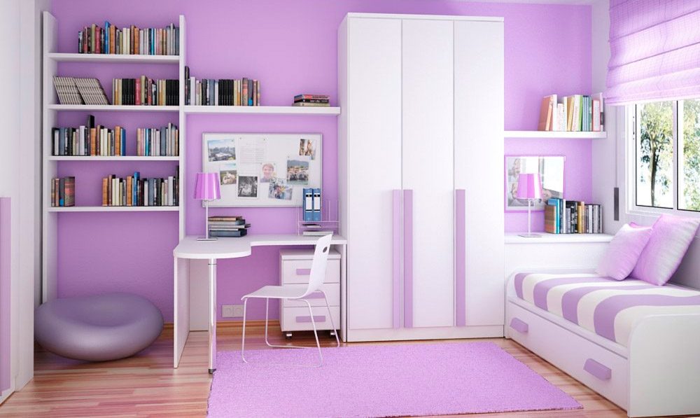 Habitación en tono púrpura