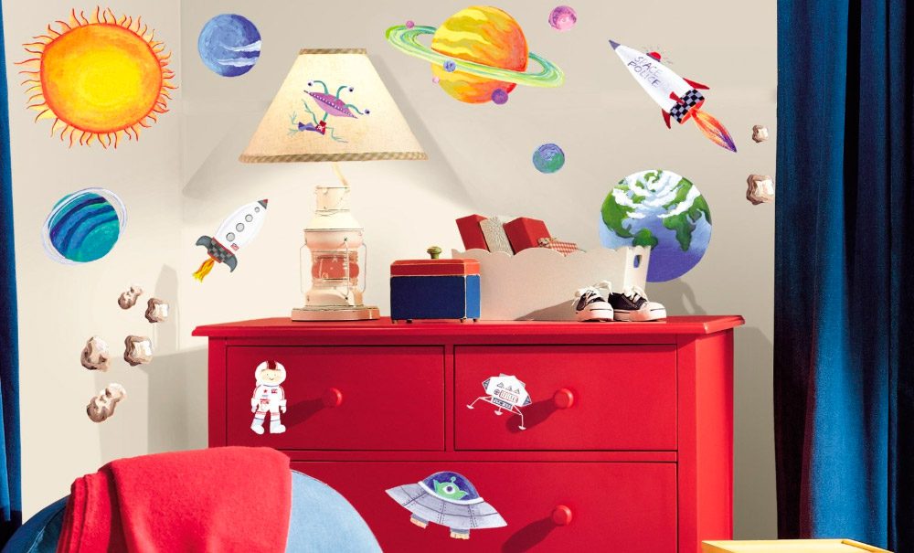 Vinilos infantiles del espacio y naves espaciales